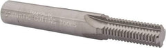 Scientific Cutting Tools - 9/16-16 Thread, 1/2" Shank Diam, Bright Coating, Solid Carbide Straight Flute Thread Mill - 4 Flutes, 3-1/2" OAL, 9/16" Min Noml Diameter - Eagle Tool & Supply