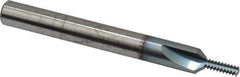 Scientific Cutting Tools - #8-32 Thread, 1/4" Shank Diam, TiCN Coating, Powdered Metal Straight Flute Thread Mill - 3 Flutes, 2-1/2" OAL, #8 Min Noml Diameter - Eagle Tool & Supply