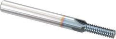 Scientific Cutting Tools - 3/8-18 Thread, 3/8" Shank Diam, TiCN Coating, Powdered Metal Straight Flute Thread Mill - 4 Flutes, 3-1/2" OAL, 3/8" Min Noml Diameter - Eagle Tool & Supply