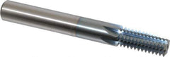 Scientific Cutting Tools - 5/8-12 Thread, 1/2" Shank Diam, TiCN Coating, Powdered Metal Straight Flute Thread Mill - 6 Flutes, 4" OAL, 5/8" Min Noml Diameter - Eagle Tool & Supply