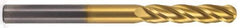 Hertel - 7/16" Diam, 2" LOC, 4 Flute Solid Carbide Ball End Mill - TiN Finish, Single End, 4" OAL, 7/16" Shank Diam - Eagle Tool & Supply