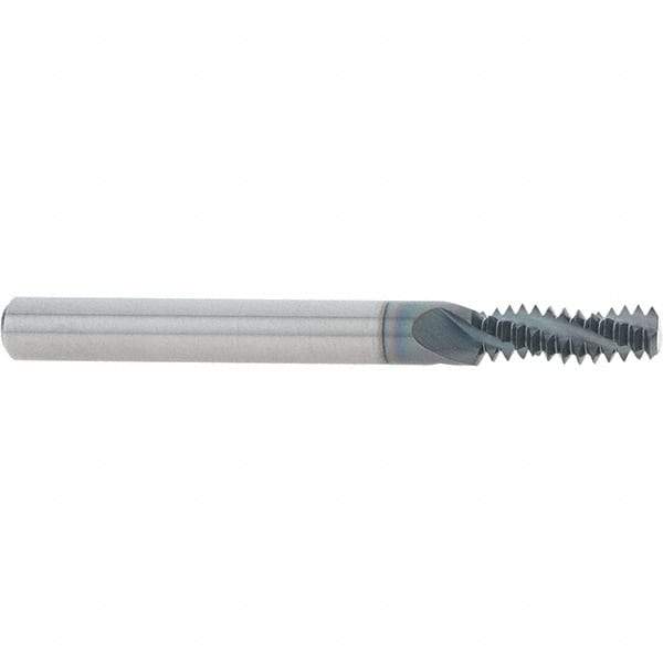 Scientific Cutting Tools - 5/16-18 UNC, 0.235" Cutting Diam, 3 Flute, Solid Carbide Helical Flute Thread Mill - Internal/External Thread, 0.689" LOC, 2-1/2" OAL, 1/4" Shank Diam - Eagle Tool & Supply