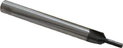 Scientific Cutting Tools - M4x0.70 Thread, 1/4" Shank Diam, TiN Coating, Solid Carbide Straight Flute Thread Mill - 3 Flutes, 2-1/2" OAL, M4 Min Noml Diamter - Eagle Tool & Supply