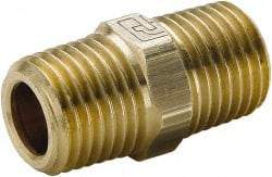 Parker - 3/4 Male Thread, Brass Industrial Pipe Hex Nipple - MBSPT, 1,000 psi - Eagle Tool & Supply
