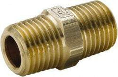Parker - 3/4 Male Thread, Brass Industrial Pipe Hex Nipple - MBSPT, 1,000 psi - Eagle Tool & Supply