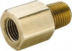 Parker - 3/8 Male Thread x 3/8 Female Thread, Brass Industrial Pipe Adapter - MNPTF x FBSPP, 1,000 psi - Eagle Tool & Supply