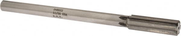 Made in USA - 11/16" Carbide-Tipped 6 Flute Chucking Reamer - Eagle Tool & Supply