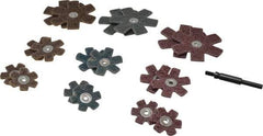 Superior Abrasives - 17 Piece Aluminum Oxide Sanding Star Kit - Contains 1-1/2, 2 & 3" Diam Coarse, Medium & Very Fine Polishing & Sanding Stars - Eagle Tool & Supply