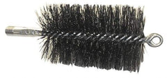 Schaefer Brush - 4-1/2" Brush Length, 5-1/2" Diam, Double Stem, Double Spiral Tube Brush - 7-1/2" Long, Tempered Steel Wire, 1/4" NPT Male Connection - Eagle Tool & Supply