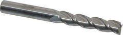 Accupro - 7/16", 2" LOC, 7/16" Shank Diam, 4" OAL, 3 Flute, Solid Carbide Square End Mill - Single End, Uncoated, Spiral Flute, 40° Helix, Centercutting, Right Hand Cut, Right Hand Flute - Eagle Tool & Supply