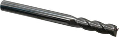 Accupro - 9/16", 2" LOC, 9/16" Shank Diam, 6" OAL, 3 Flute, Solid Carbide Square End Mill - Single End, Uncoated, Spiral Flute, 40° Helix, Centercutting, Right Hand Cut, Right Hand Flute - Eagle Tool & Supply
