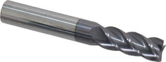 Accupro - 10mm, 25mm LOC, 10mm Shank Diam, 2-3/4" OAL, 4 Flute, Solid Carbide Square End Mill - Single End, AlTiN Finish, Spiral Flute, 40° Helix, Centercutting, Right Hand Cut, Right Hand Flute - Eagle Tool & Supply