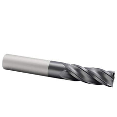 Accupro - 14mm, 32mm LOC, 14mm Shank Diam, 89mm OAL, 4 Flute, Solid Carbide Square End Mill - Single End, AlTiN Finish, Spiral Flute, 40° Helix, Centercutting, Right Hand Cut, Right Hand Flute - Eagle Tool & Supply