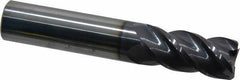 Accupro - 18mm, 38mm LOC, 18mm Shank Diam, 92mm OAL, 4 Flute, Solid Carbide Square End Mill - Single End, AlTiN Finish, Spiral Flute, 40° Helix, Centercutting, Right Hand Cut, Right Hand Flute - Eagle Tool & Supply