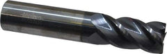 Accupro - 20mm, 38mm LOC, 20mm Shank Diam, 92mm OAL, 4 Flute, Solid Carbide Square End Mill - Single End, AlTiN Finish, Spiral Flute, 40° Helix, Centercutting, Right Hand Cut, Right Hand Flute - Eagle Tool & Supply