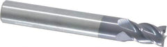 Accupro - 9mm, 14mm LOC, 10mm Shank Diam, 2-3/4" OAL, 4 Flute, Solid Carbide Square End Mill - Single End, AlTiN Finish, Spiral Flute, 40° Helix, Centercutting, Right Hand Cut, Right Hand Flute - Eagle Tool & Supply