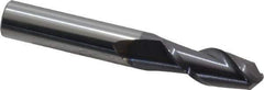 Accupro - 10mm Diam, 25mm LOC, 2 Flute Solid Carbide Ball End Mill - AlTiN Finish, Single End, 70mm OAL, 10mm Shank Diam, Spiral Flute - Eagle Tool & Supply
