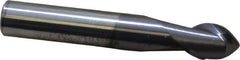 Accupro - 12mm Diam, 16mm LOC, 2 Flute Solid Carbide Ball End Mill - AlTiN Finish, Single End, 76mm OAL, 12mm Shank Diam, Spiral Flute - Eagle Tool & Supply