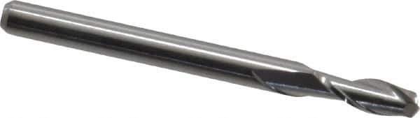 Kyocera - 1/8", 3/8" LOC, 1/8" Shank Diam, 1-1/2" OAL, 2 Flute, Solid Carbide Square End Mill - Single End, Uncoated, Spiral Flute, Centercutting, Right Hand Cut, Right Hand Flute, Series 1610 - Eagle Tool & Supply