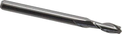 Kyocera - 1/8", 3/8" LOC, 1/8" Shank Diam, 1-1/2" OAL, 2 Flute, Solid Carbide Square End Mill - Single End, Uncoated, Spiral Flute, Centercutting, Right Hand Cut, Right Hand Flute, Series 1610 - Eagle Tool & Supply