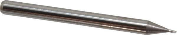 Kyocera - 0.022", 0.033" LOC, 1/8" Shank Diam, 1-1/2" OAL, 2 Flute, Solid Carbide Square End Mill - Single End, Uncoated, Spiral Flute, 30° Helix, Centercutting, Right Hand Cut, Right Hand Flute, Series 1620 - Eagle Tool & Supply