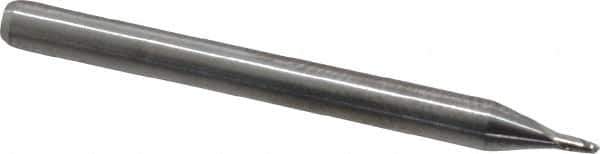 Kyocera - 0.04", 0.06" LOC, 1/8" Shank Diam, 1-1/2" OAL, 2 Flute, Solid Carbide Square End Mill - Single End, Uncoated, Spiral Flute, 30° Helix, Centercutting, Right Hand Cut, Right Hand Flute, Series 1620 - Eagle Tool & Supply