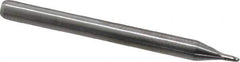 Kyocera - 0.04", 0.06" LOC, 1/8" Shank Diam, 1-1/2" OAL, 2 Flute, Solid Carbide Square End Mill - Single End, Uncoated, Spiral Flute, 30° Helix, Centercutting, Right Hand Cut, Right Hand Flute, Series 1620 - Eagle Tool & Supply