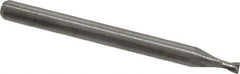 Kyocera - 0.07", 0.105" LOC, 1/8" Shank Diam, 1-1/2" OAL, 2 Flute, Solid Carbide Square End Mill - Single End, Uncoated, Spiral Flute, 30° Helix, Centercutting, Right Hand Cut, Right Hand Flute, Series 1620 - Eagle Tool & Supply