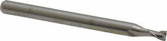 Kyocera - 0.09", 0.135" LOC, 1/8" Shank Diam, 1-1/2" OAL, 2 Flute, Solid Carbide Square End Mill - Single End, Uncoated, Spiral Flute, 30° Helix, Centercutting, Right Hand Cut, Right Hand Flute, Series 1620 - Eagle Tool & Supply