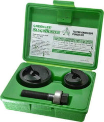 Greenlee - 6 Piece, 2" Punch Hole Diam, Manual Knockout Set - Round Punch, 10 Gage Mild Steel - Eagle Tool & Supply