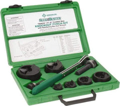 Greenlee - 16 Piece, 2" Punch Hole Diam, Manual Knockout Set - Round Punch, 10 Gage Mild Steel - Eagle Tool & Supply