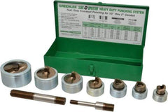 Greenlee - 17 Piece, 2" Punch Hole Diam, Hydraulic Knockout Set - Round Punch, 10 Gage Mild Steel - Eagle Tool & Supply