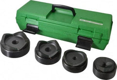 Greenlee - 9 Piece, 4" Punch Hole Diam, Hydraulic Standard Punch Kit - Round Punch, 10 Gage Mild Steel - Eagle Tool & Supply