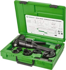 Greenlee - 9 Piece, 2" Punch Hole Diam, Hydraulic Punch Driver Kit - Round Punch, 10 Gage Mild Steel - Eagle Tool & Supply