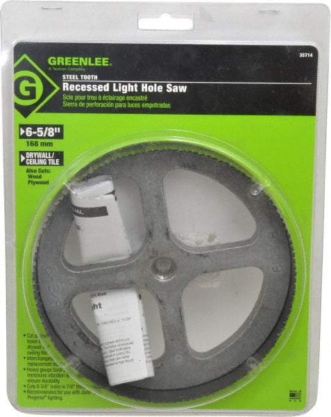 Greenlee - 6-5/8" Diam, 7/8" Cutting Depth, Hole Saw - High Speed Steel Saw - Eagle Tool & Supply