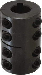 Climax Metal Products - 20mm Inside x 42mm Outside Diam, Metric Two Piece Clamping Rigid Coupling with Keyway - 65mm Long x 6mm Keyway Width x 2.8mm Keyway Depth - Eagle Tool & Supply