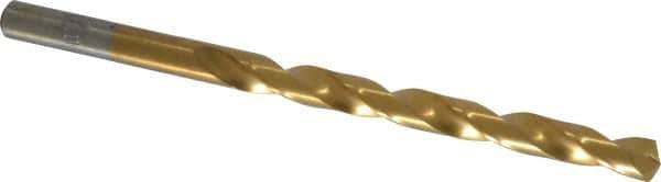 Chicago-Latrobe - Letter B 135° Cobalt Jobber Drill - TiN Finish, Right Hand Cut, Spiral Flute, Straight Shank, 4" OAL, Split Point - Eagle Tool & Supply