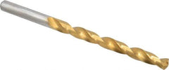 Chicago-Latrobe - Letter G 135° Cobalt Jobber Drill - TiN Finish, Right Hand Cut, Spiral Flute, Straight Shank, 4-1/8" OAL, Split Point - Eagle Tool & Supply
