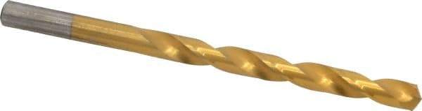 Chicago-Latrobe - Letter J 135° Cobalt Jobber Drill - TiN Finish, Right Hand Cut, Spiral Flute, Straight Shank, 4-1/8" OAL, Split Point - Eagle Tool & Supply