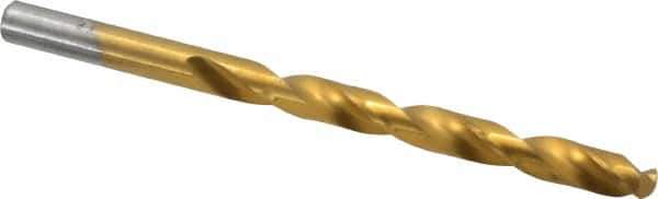 Chicago-Latrobe - Letter K 135° Cobalt Jobber Drill - TiN Finish, Right Hand Cut, Spiral Flute, Straight Shank, 4-1/4" OAL, Split Point - Eagle Tool & Supply