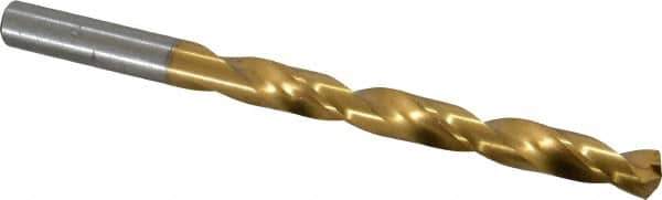 Chicago-Latrobe - Letter P 135° Cobalt Jobber Drill - TiN Finish, Right Hand Cut, Spiral Flute, Straight Shank, 4-5/8" OAL, Split Point - Eagle Tool & Supply