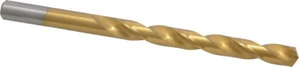 Chicago-Latrobe - Letter Q 135° Cobalt Jobber Drill - TiN Finish, Right Hand Cut, Spiral Flute, Straight Shank, 4-3/4" OAL, Split Point - Eagle Tool & Supply