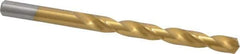 Chicago-Latrobe - Letter Q 135° Cobalt Jobber Drill - TiN Finish, Right Hand Cut, Spiral Flute, Straight Shank, 4-3/4" OAL, Split Point - Eagle Tool & Supply