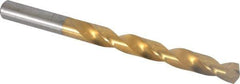 Chicago-Latrobe - Letter V 135° Cobalt Jobber Drill - TiN Finish, Right Hand Cut, Spiral Flute, Straight Shank, 5" OAL, Split Point - Eagle Tool & Supply
