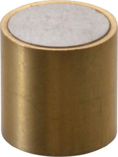 Eclipse - 1/2" Diam x 1/2" High, 0.23 Lb Average & 0.45 Lb Max Pull Force, Brass Alnico Shielded Magnet - 798.8°F Max Operating Temp, 0.032" Wall Thickness, Grade 5 Alnico - Eagle Tool & Supply