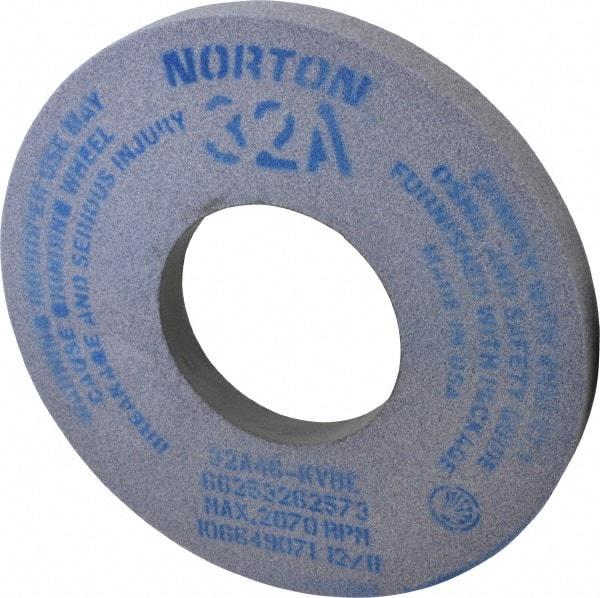 Norton - 12" Diam x 5" Hole x 1" Thick, K Hardness, 46 Grit Surface Grinding Wheel - Aluminum Oxide, Type 1, Coarse Grade, 2,070 Max RPM, Vitrified Bond, No Recess - Eagle Tool & Supply