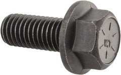 Value Collection - 1/2-13 UNC, 1-1/4" Length Under Head, Hex Drive Flange Bolt - 1-1/4" Thread Length, Grade 8 Alloy Steel, Smooth Flange, Phosphate & Oil Finish - Eagle Tool & Supply