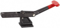De-Sta-Co - 2,000 Lb Capacity, Horizontal, U-Bar, Flanged Base, Carbon Steel Pull Action Latch Clamp - 3" Drawing Movement, 9.28" OAL, Whale Tail Handle - Eagle Tool & Supply