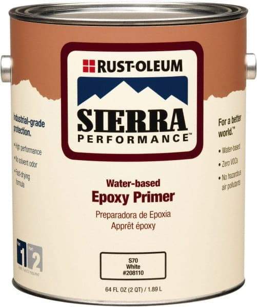 Rust-Oleum - 1 Gal White Water-Based Acrylic Enamel Primer - 200 to 300 Sq Ft Coverage, 0 gL Content, Quick Drying, Interior/Exterior - Eagle Tool & Supply