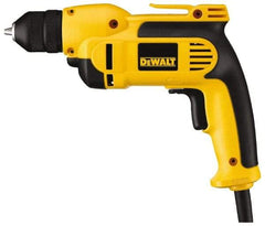 DeWALT - 3/8" Keyless Chuck, 2,500 RPM, Pistol Grip Handle Electric Drill - 8 Amps, Reversible - Eagle Tool & Supply